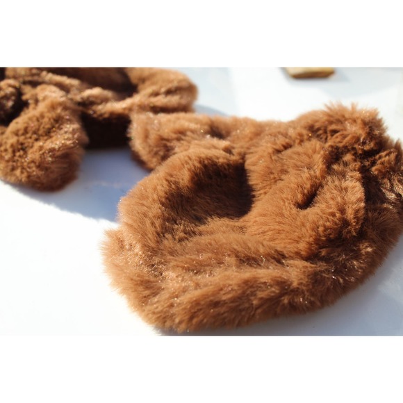 Plush Faux Fur Mittens for Babies Toddlers Unlined Elastic Wrist One Size - Picture 3 of 6